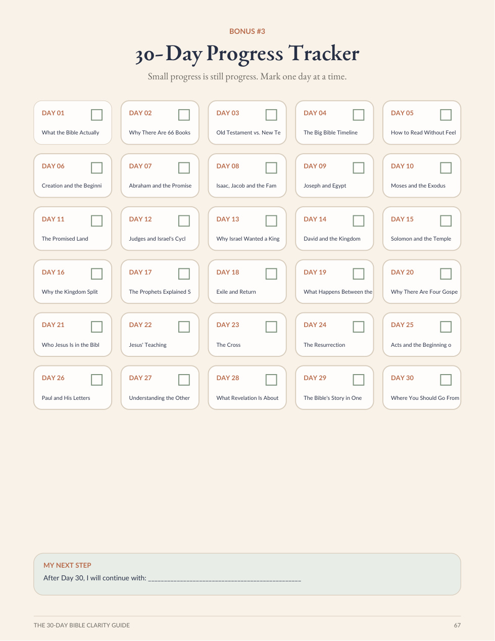 30 day progress tracker preview